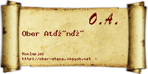 Ober Aténé névjegykártya